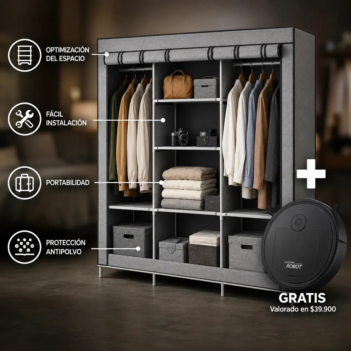 SmartCloset Armable + Aspirador BotClean (REGALO)
