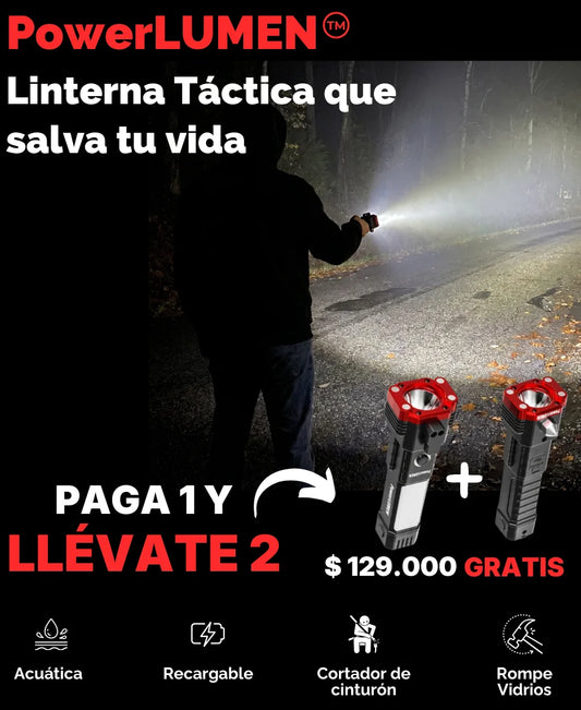 *PAGA 1 y LLÉVATE 2* Linterna Indestructible Súper Potente 6 en 1 PowerLUMEN™