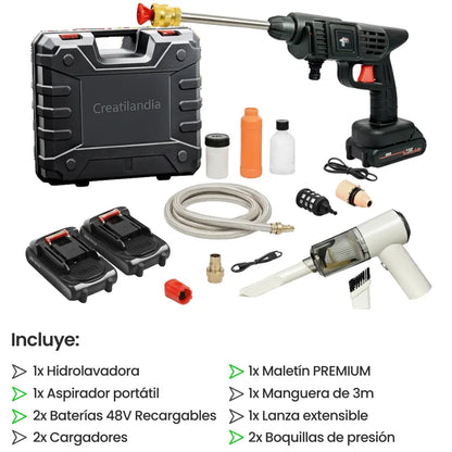 *COMBO BLACK FRIDAY:* Hidrolavadora + (Aspiradora Portátil + Doble Batería + Maletín)