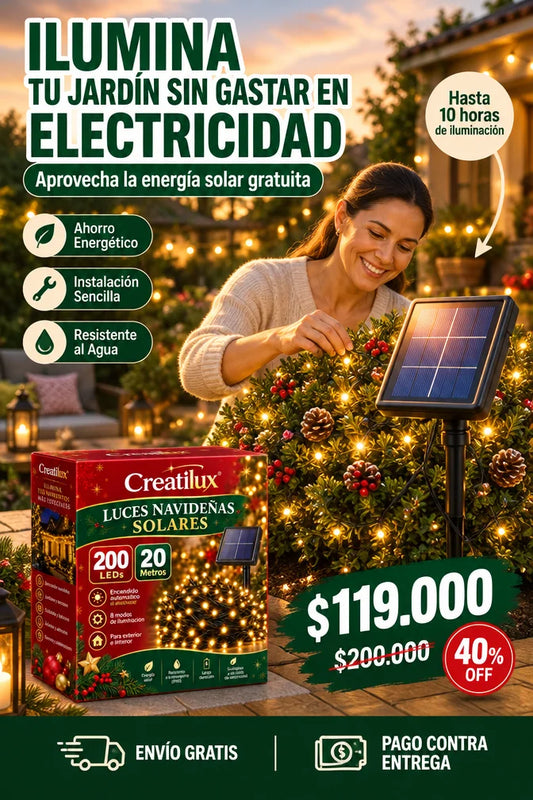 Creatilux - Luces Navideñas Solares 200 LED 20 m